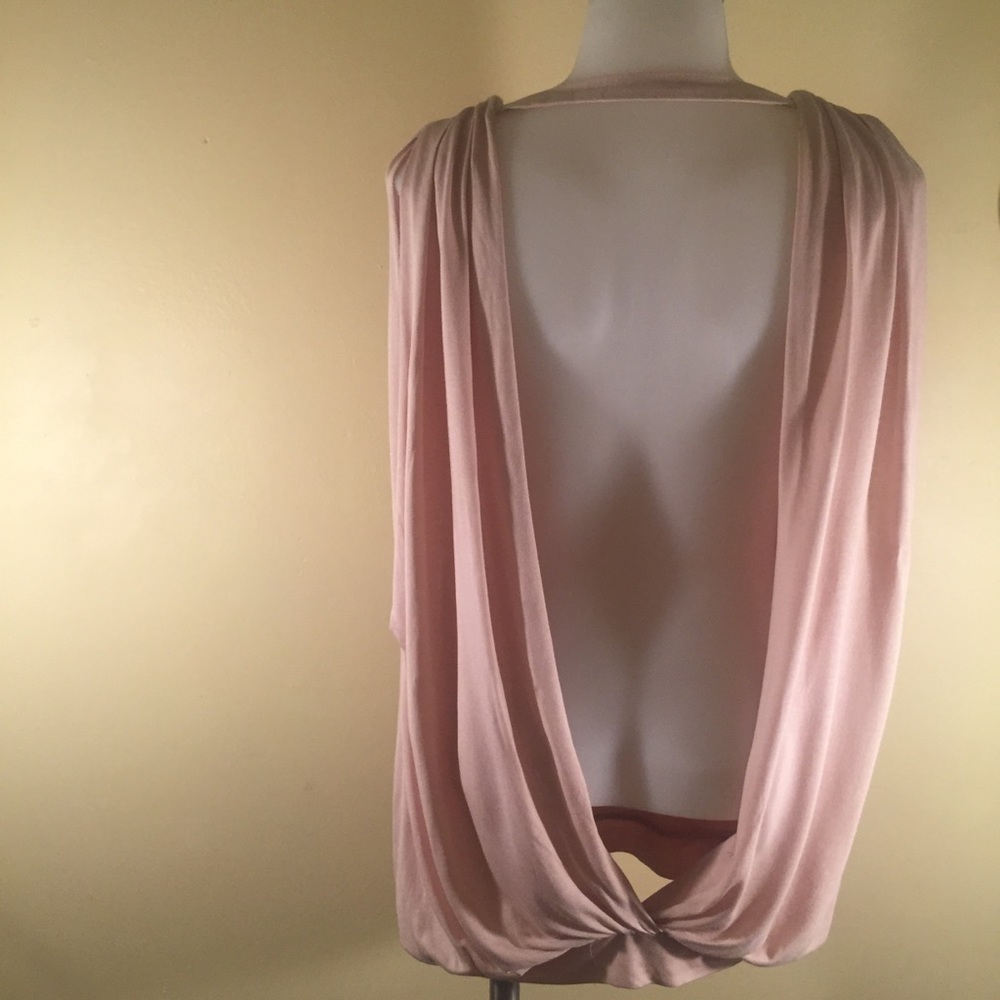 Haute Hippie Draped Low Back Top In Nude XS